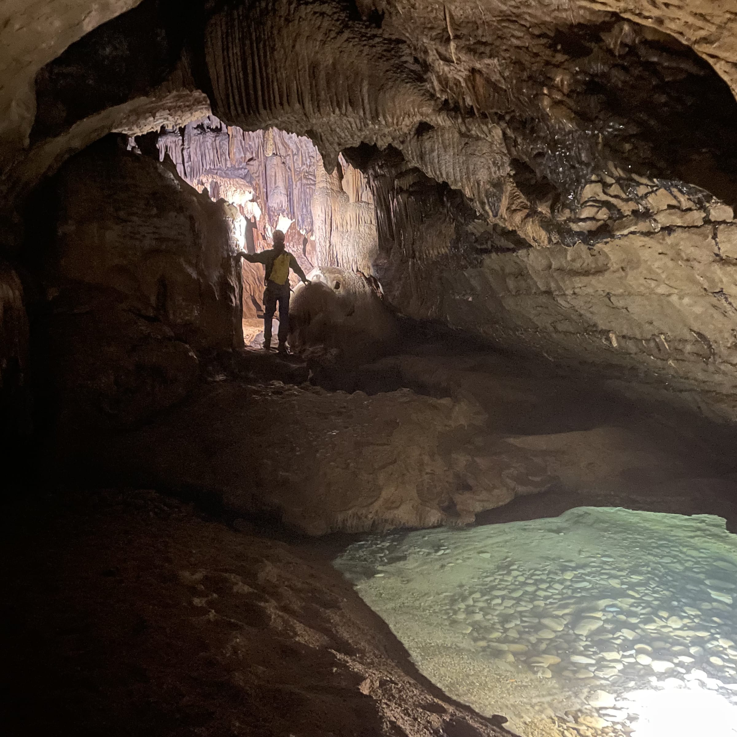 Spéléologie en famille dans la grotte de la Cocalière
